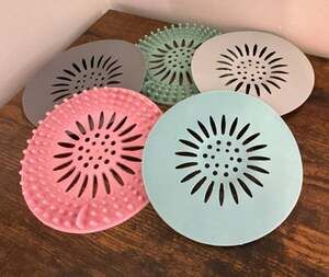 Silicone Shower Drain Hair Catcher and Sink Strainer 5-Pack